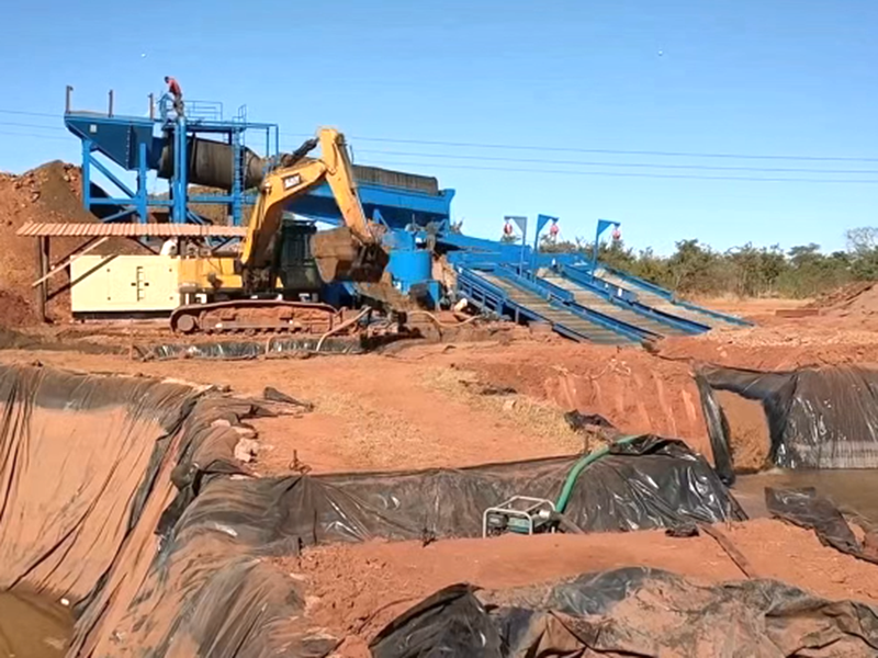 陆地固定式滚筒淘金机组